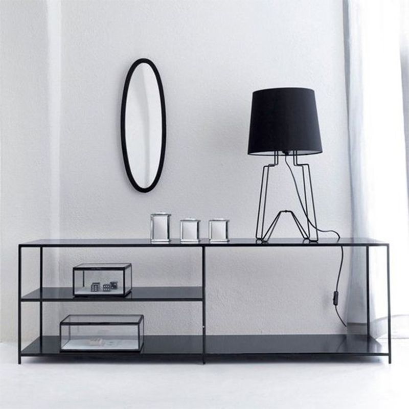 Industrial Metal TV Media Stand Open Shelving TV Stand Console Clearhalo 'furn' 'furn_tv_stands_entertainment_centers' 'Furniture' 'Living Room Furniture' 'TV Stands & Entertainment Centers' 'TV Stands & Media Storage Furniture' 'tv_stands_entertainment_centers' 1200x1200_a2514d91-10c7-4115-ad1b-887488a191a5