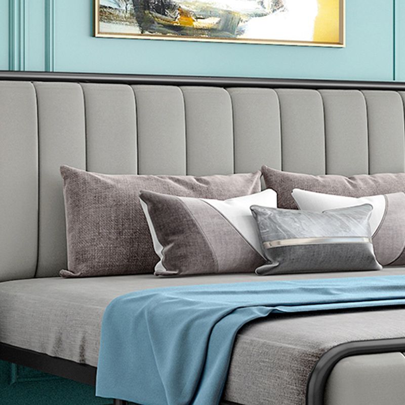 Lit de plate-forme en métal 43,3 "lit de haut standard avec tête de lit rembourrée