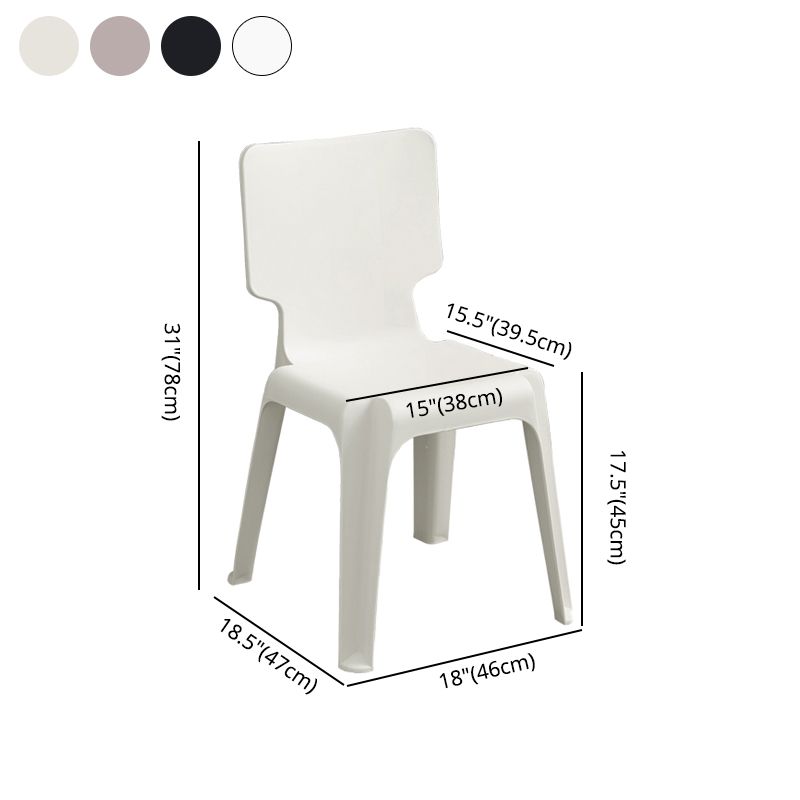 Contemporary Style Plastic Dining Armless Chair Solid Back Dining Chairs for Home Clearhalo ' kitchen&dining_furn' 'Dining Chairs' 'Dining Tables & Seating' 'dining_chair' 'furn' 'furn_dining_chair' 'Furniture' 'furniture_dining_chair' 'Kitchen & Dining Furniture' 'kitchen' 1200x1200_a252381b-0f87-4b5b-b41b-f8287feae113