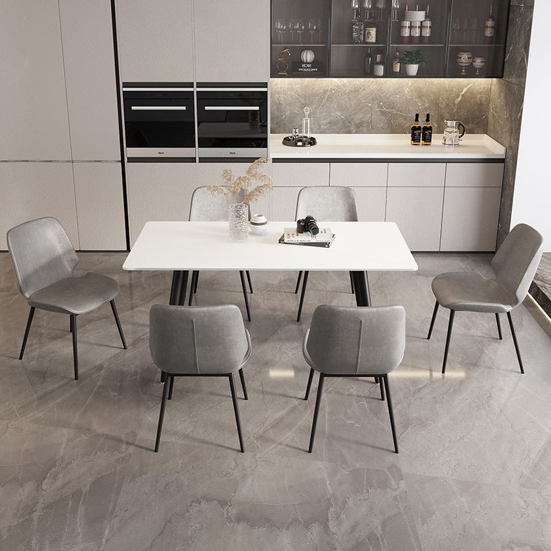 Modern 1/2/4/5/7 Pieces Dining Set Rectangle Stone Dining Table for Dining Room Kitchen Clearhalo 'Dining Room Sets' 'Dining Tables & Seating' 'dining_room_set' 'furn' 'furn_dining_room_set' 'Furniture' 'Kitchen & Dining Furniture' 1200x1200_a25478b0-4337-425f-9a03-6b9eec42bf87