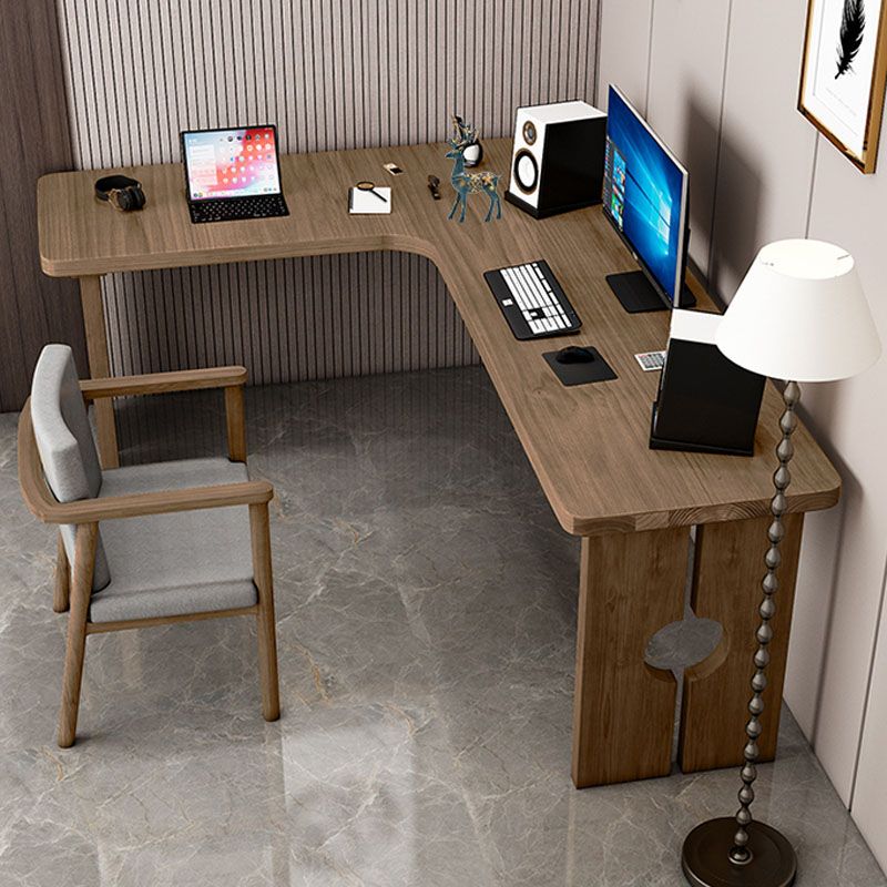 Natural Modern L-Shape Office Desk Home Solid Wood Writing Desk Clearhalo 'furn' 'furn_office_desk' 'Furniture' 'Office Desks' 'Office Furniture' 'office_desk' 1200x1200_a254edc8-020b-4e3f-be46-b8a936911192