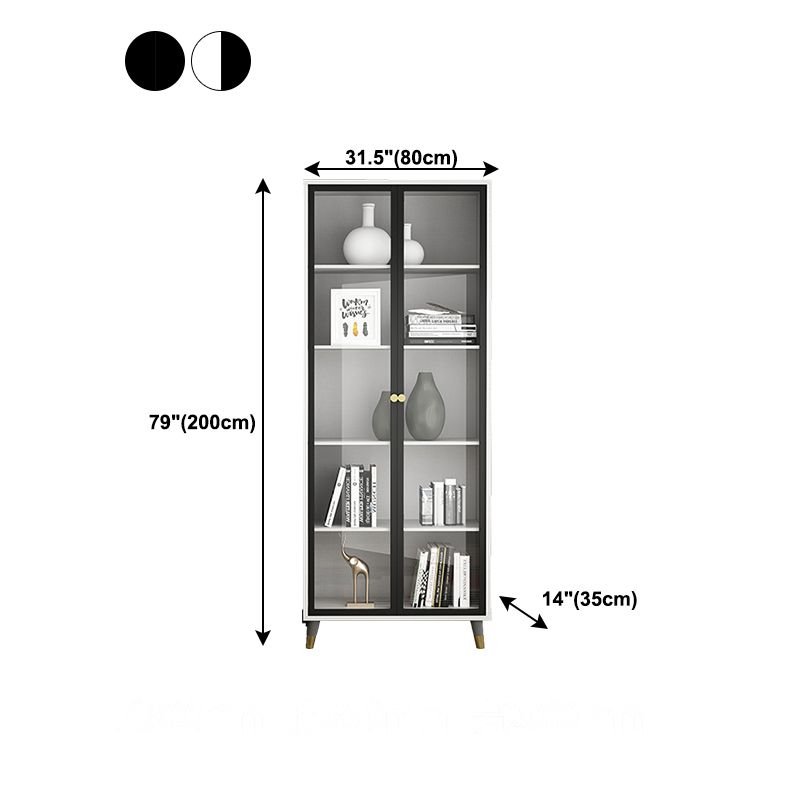 Manufactured Wood Glam Standard Bookcase Closed Back Bookcase with Glass Door Clearhalo 'Bookcases' 'furn' 'furn_bookcases' 'Furniture' 'furniture_bookcases' 'kitchen' 'kitchen_bookcases' 'Living Room Furniture' 'Office Furniture' 1200x1200_a256aae6-a846-4476-aef8-446be71c0300