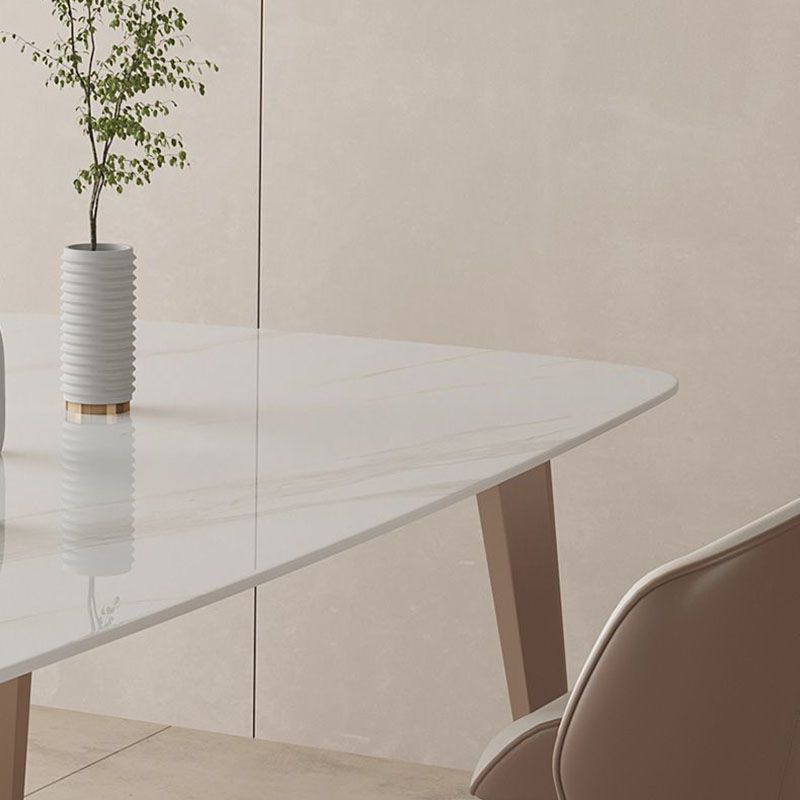 Kitchen Luxury Dinner Table Stone Rectangle 4 Legs Dining Table Clearhalo 'Dining Tables & Seating' 'Dining Tables' 'dining_table' 'furn' 'furn_dining_table' 'Furniture' 'Kitchen & Dining Furniture' 1200x1200_a256f130-7364-4315-a565-21e0b95cce22