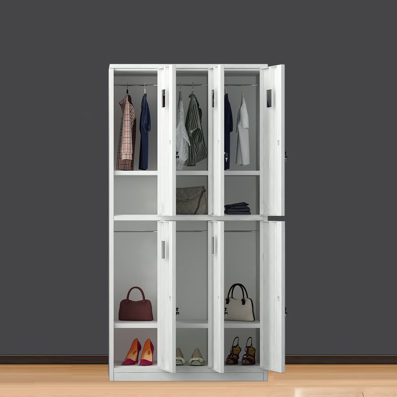 Metal Contemporary Indoor Cabinet Grey Hinged Door Storage Cabinet