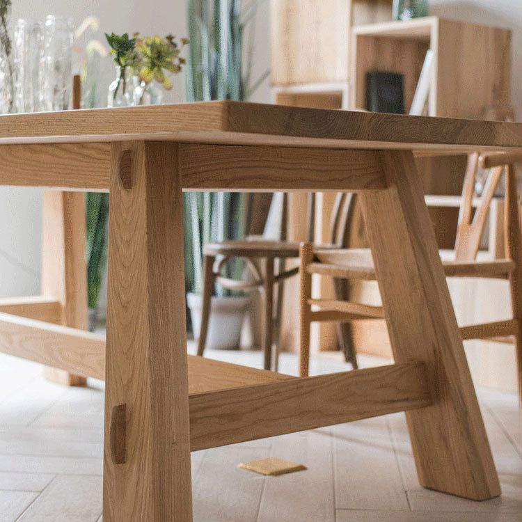 Natuurlijke vaste houten dinerscollectie Moderne rechthoek eetkamer keukentafel