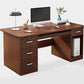 Engineered Wood Writing Desk Modern Executive Desk with Drawers Clearhalo 'furn' 'furn_office_desk' 'Furniture' 'Office Desks' 'Office Furniture' 'office_desk' 1200x1200_a259986b-1313-4567-8559-d6bb6d8bb15f