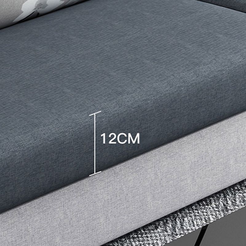 Dark Gray Removable Cushions Pillow Top Arm Sofa/Sectional with Slipcover and Storage