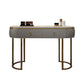 Luxurious Metal Make-up Vanity Stone Top Dressing Table Stool Set with Lighted Mirror