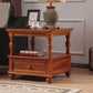 23.6" Tall Square Wood Top Side Table Brown 4 Legs End Table with Storage Clearhalo 'Coffee & Accent Tables' 'End & Side Tables' 'end_side_tables' 'furn' 'furn_end_side_tables' 'Furniture' 'Living Room Furniture' 1200x1200_a25c9966-355f-4150-bb12-c124718bd945