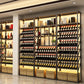 Portabottiglie per vino per pavimenti in metallo e porta d'ingua glam di portabaglatura con scaffale