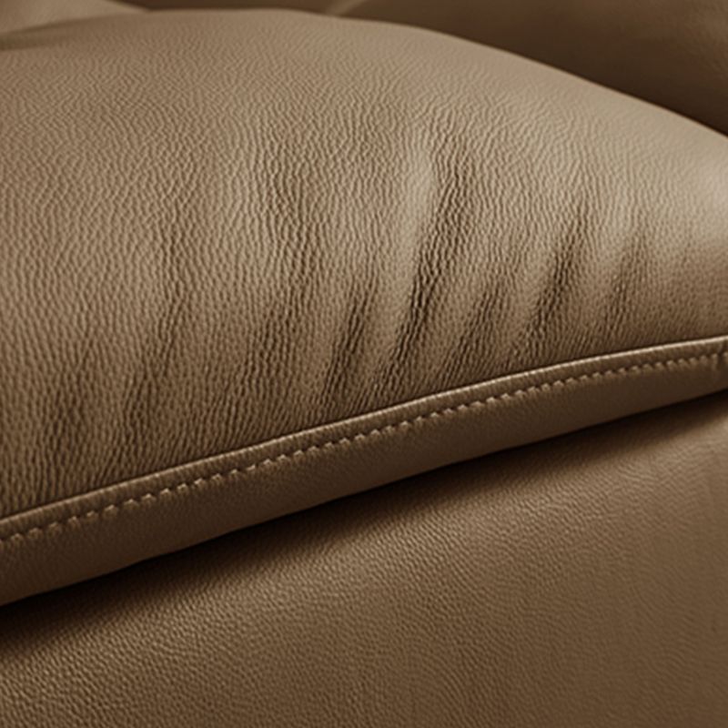 Contemporary 43.3" Wide Solid Color Faux Leather Flared Arm Sofa