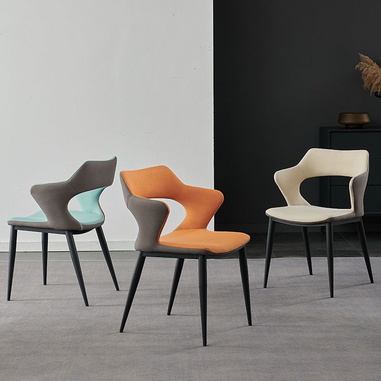 Minimalist Style Open Back Dining Side Chairs Upholstered Arm Dining Chairs (Set of 2) Clearhalo ' kitchen&dining_furn' 'Dining Chairs' 'Dining Tables & Seating' 'dining_chair' 'furn' 'furn_dining_chair' 'Furniture' 'furniture_dining_chair' 'Kitchen & Dining Furniture' 'kitchen' 1200x1200_a25eb530-e99f-480e-ad1b-c783633363f7