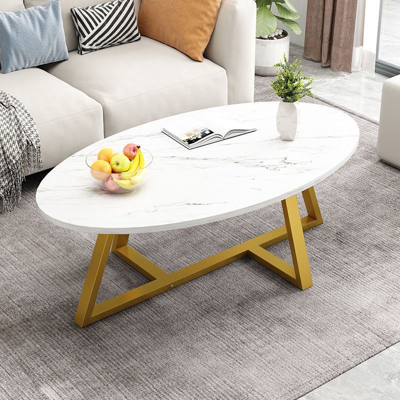 Glass Open Shelf Cocktail Table Oval Minimalist Modern Coffee Table Clearhalo 'Coffee & Accent Tables' 'Coffee Tables' 'coffee_tables' 'furn' 'furn_coffee_tables' 'Furniture' 'Living Room Furniture' 1200x1200_a260db5f-423a-4f9d-88b7-56eba964e4ca