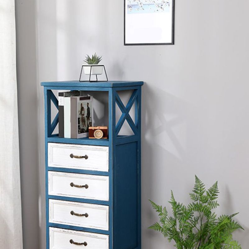 Cofre de acento de madera contemporáneo con cajones y estante de 12.59 "de ancho