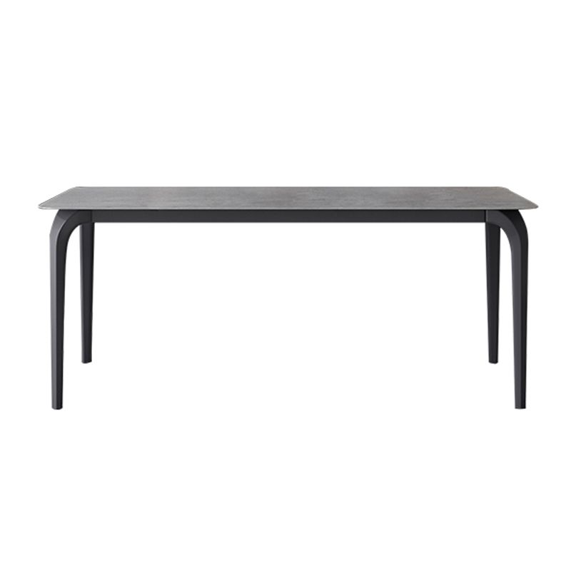 Rectangle Industrial Dining Table Black Sintered Stone Fixed Table Clearhalo 'Dining Tables & Seating' 'Dining Tables' 'dining_table' 'furn' 'furn_dining_table' 'Furniture' 'Kitchen & Dining Furniture' 1200x1200_a262d633-6de6-473b-925b-0a9705fe8ef1