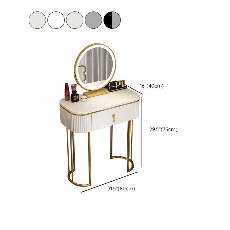 Glam 29.52 "Vanity di trucco in altezza set con cassetto e vanità specchio