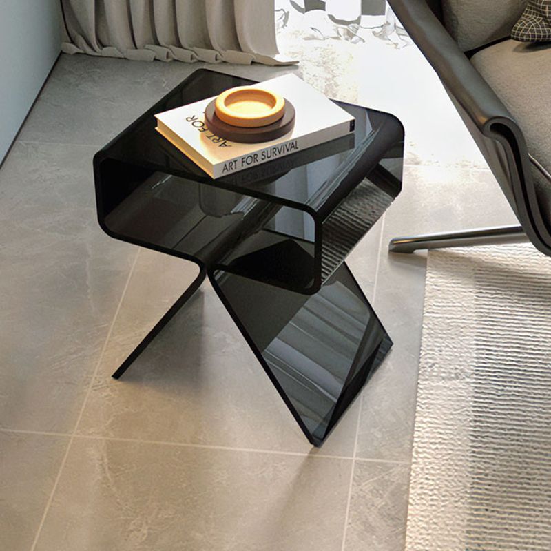 Modernistic Geometric Accent Side Table Acrylic Sofa Side Accent Table Clearhalo 'Coffee & Accent Tables' 'End & Side Tables' 'end_side_tables' 'furn' 'furn_end_side_tables' 'Furniture' 'Living Room Furniture' 1200x1200_a2637027-857a-4ac1-a29d-08ff8d451477
