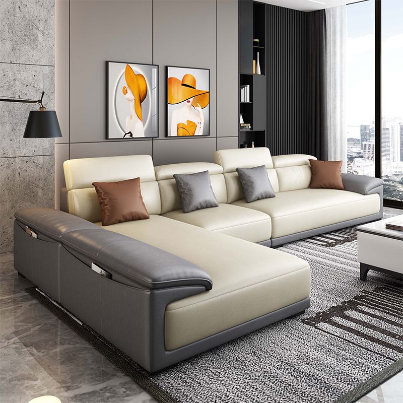 Faux Leather Adjustable Sectional 70"W Contemporary Sectional Sofa with Storage Clearhalo 'furn' 'furn_sectionals' 'Furniture' 'Living Room Furniture' 'Sectionals' 1200x1200_a265b7d7-8521-4c83-8eb0-8a96fc4a58a8