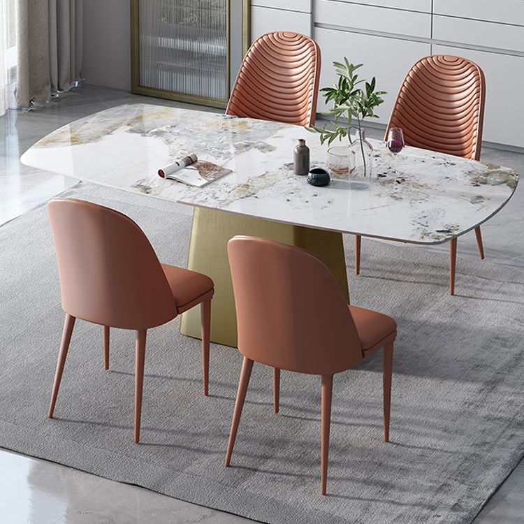 Glam 1/4/5/7 Pieces Dining Set Sintered Stone Dining Table Set with PU Leather Chairs Clearhalo 'Dining Room Sets' 'Dining Tables & Seating' 'dining_room_set' 'furn' 'furn_dining_room_set' 'Furniture' 'furniture_dining_room_set' 'Kitchen & Dining Furniture' 'kitchen&dining_furn' 'kitchen' 1200x1200_a265dca3-de25-40d8-b0c0-6083d243258f