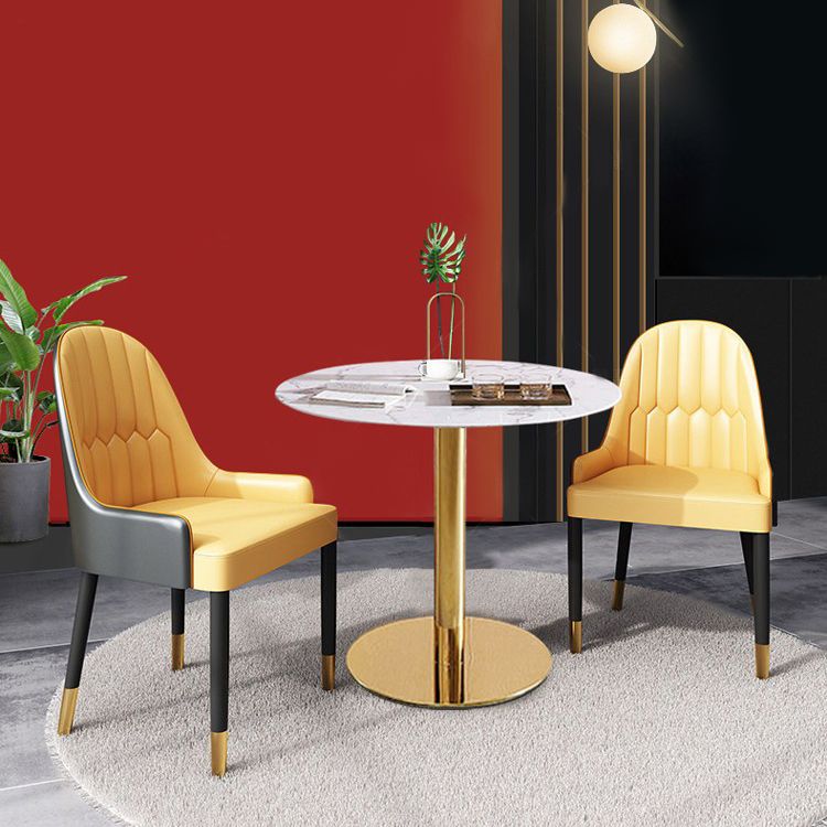 Tavolo da tavolo da piedistallo rotondo in acciaio rotondo alto 29,5 pollici per soggiorno