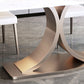 Rectangle Pedestal Table Modern Dining Table Metal Base Table for Home