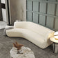 Sloped Arm Sofa Wool Modern Style Curved Sofa for Living Room