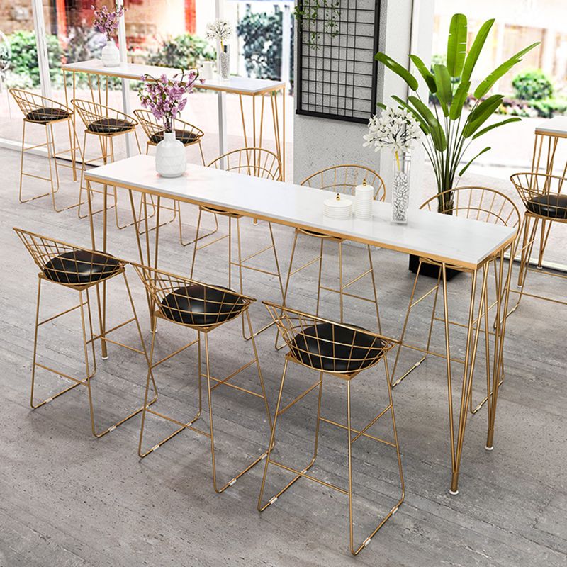 Modern White Wooden Bar Table Rectangle Dining Table with 4 Legs Clearhalo 'Bar Furniture' 'Bar Tables' 'bar_tables' 'furn' 'furn_bar_tables' 'Furniture' 'Kitchen & Dining Furniture' 1200x1200_a267a217-e965-41a0-92da-bbc6293765c7