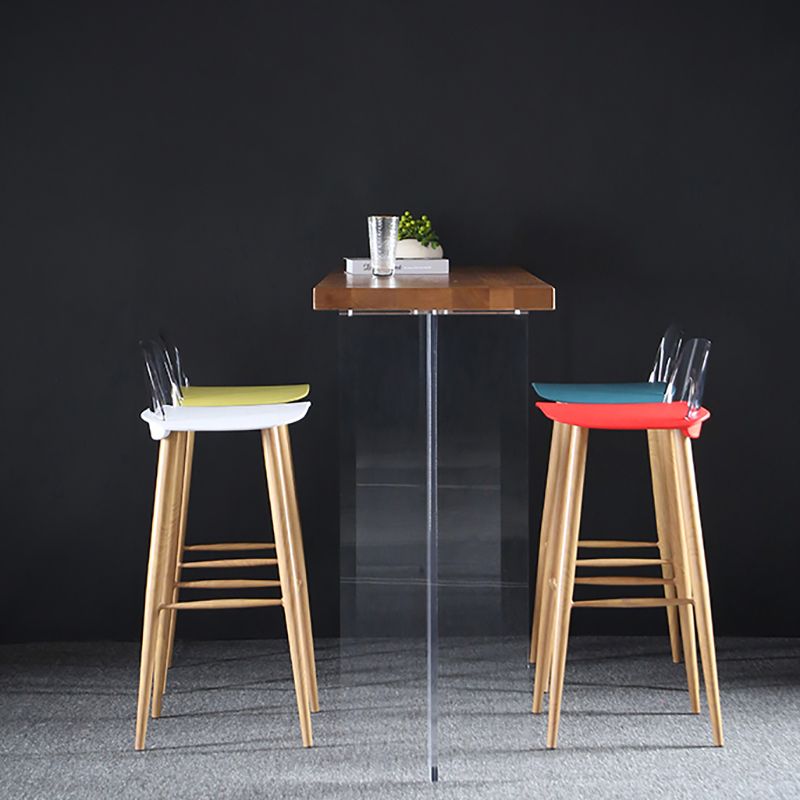 Industrial Style Wood Top Counter Table Acrylic Pedestal Bar Table for Coffee Shop Clearhalo 'Bar Furniture' 'Bar Tables' 'bar_tables' 'furn' 'furn_bar_tables' 'Furniture' 'furniture_bar_tables' 'Kitchen & Dining Furniture' 1200x1200_a267f9f1-59cf-4064-b3b5-1dd7c7a8876c