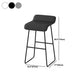 Scandinavian Metal Barstool Low Back Fabric Upholstered Counter Stool in Matte Finish