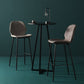 Contemporary Milk Tea Shop Low Back Stool Matte Finish Leather Barstool