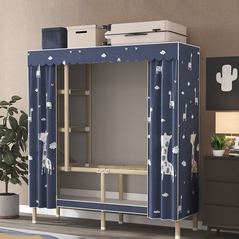 Modern Wardrobe Armoire with Legs Steel Wardrobe Cabinet with Shelves Clearhalo 'Armoires & Wardrobes' 'armoires_wardrobes' 'Bedroom Furniture' 'furn' 'furn_armoires_wardrobes' 'Furniture' 1200x1200_a26ab3f9-084a-4961-a530-156602d41401