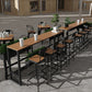 Industrial 41.3"H Bar Table Rectangular Wooden Top Table for Patio Clearhalo 'Bar Furniture' 'Bar Tables' 'bar_tables' 'furn' 'furn_bar_tables' 'Furniture' 'Kitchen & Dining Furniture' 1200x1200_a26b53aa-94da-4835-b608-b62a449bdcdc
