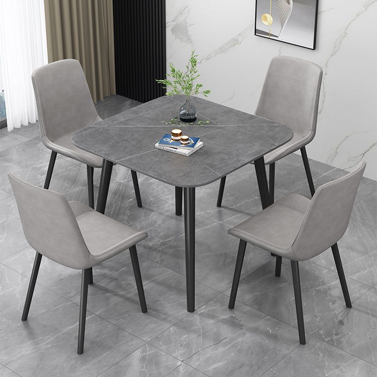 Industrial Style Home Sintered Stone Dining Table Square Shape Table with 4 Legs Base Clearhalo ' dining_table' 'Dining Tables & Seating' 'Dining Tables' 'furn' 'furn_dining_table' 'Furniture' 'furniture_dining_table' 'Kitchen & Dining Furniture' 'kitchen&dining_furn' 'kitchen' 'kitchen_dining_table' 1200x1200_a26b817c-95c5-491e-9d84-adb427999e5d