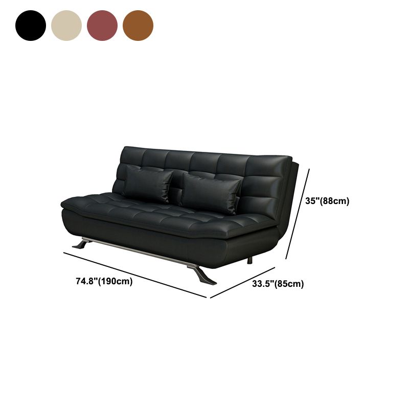 34.64 "H zeitgenössische Kunstleder -Leder -Keks zurück Armless Cabrio Sleeper Sofa