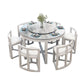 Faux Marble Dining Table Round Pedestal Dining Site Table for Home