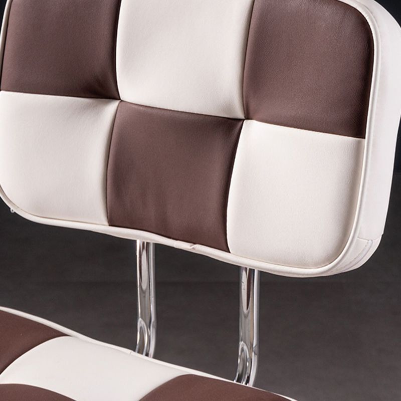 Modern Adjustable Backrest Counter High Stool with Leather Cushion