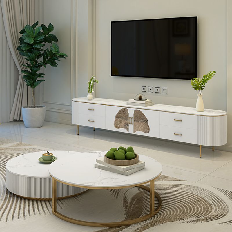 Contemporary TV Media Console Stone TV Console for Living Room Clearhalo 'furn' 'furn_tv_stands_entertainment_centers' 'Furniture' 'Living Room Furniture' 'TV Stands & Entertainment Centers' 'TV Stands & Media Storage Furniture' 'tv_stands_entertainment_centers' 1200x1200_a26f5852-51a8-4346-9d37-4749e37a5200