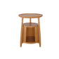 Scandinavian Round Solid Wood Top Side Table 23.6-inch 3 Legs End Table with Storage
