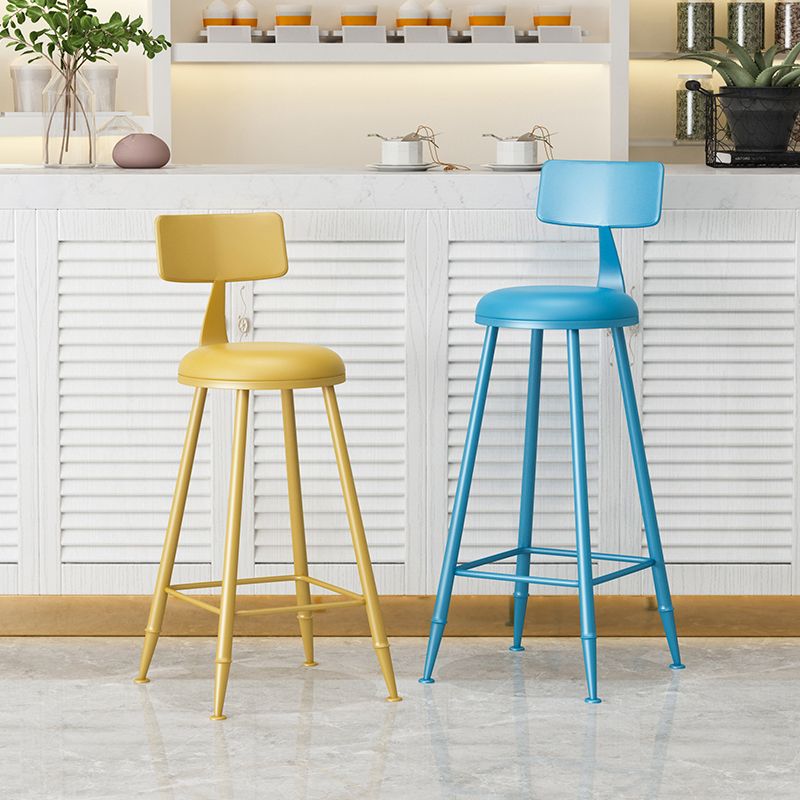 Modern Armless Backrest Counter Stool Iron Milk Tea Shop Bar Stool with Leather Cushion Clearhalo 'Bar Furniture' 'Bar Stools' 'bar_stools' 'furn' 'furn_bar_stools' 'furniture_bar_stools' 'Kitchen & Dining Furniture' 'kitchen&dining_furn' 'kitchen' 'kitchen_furn' Furniture' 1200x1200_a2718dd0-ae43-43f1-b0dd-c8c1d13c43e2