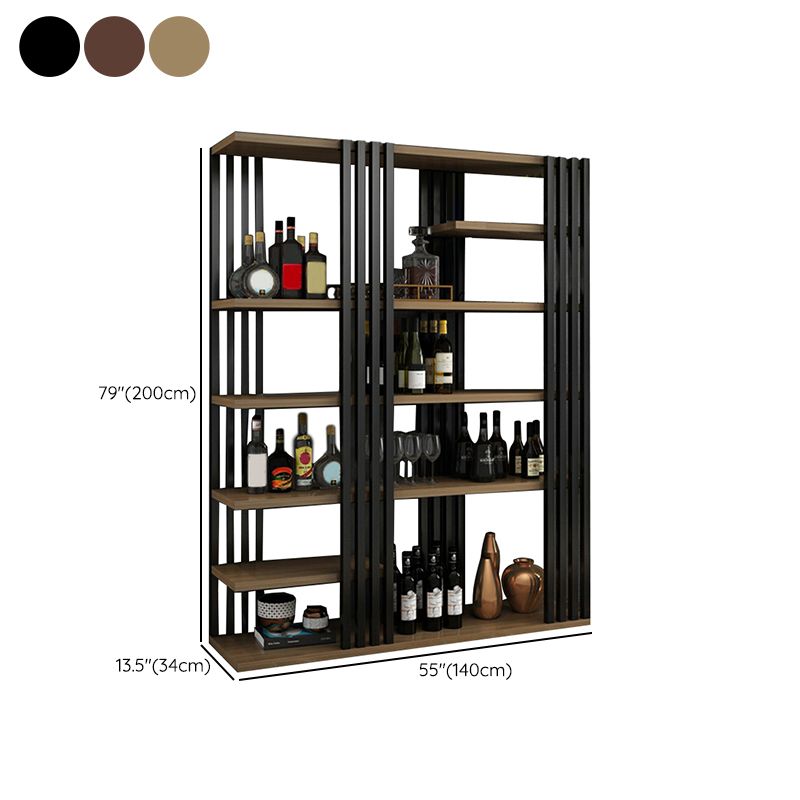 Metal Floor Bottle Wine Rack Contemporary Wine Holder with Storage Shelves Clearhalo 'furn' 'furn_wine_racks' 'Furniture' 'Kitchen & Dining Furniture' 'Wine Racks' 'wine_racks' 1200x1200_a271c4a4-b056-4ab6-b0d4-15111060cef8