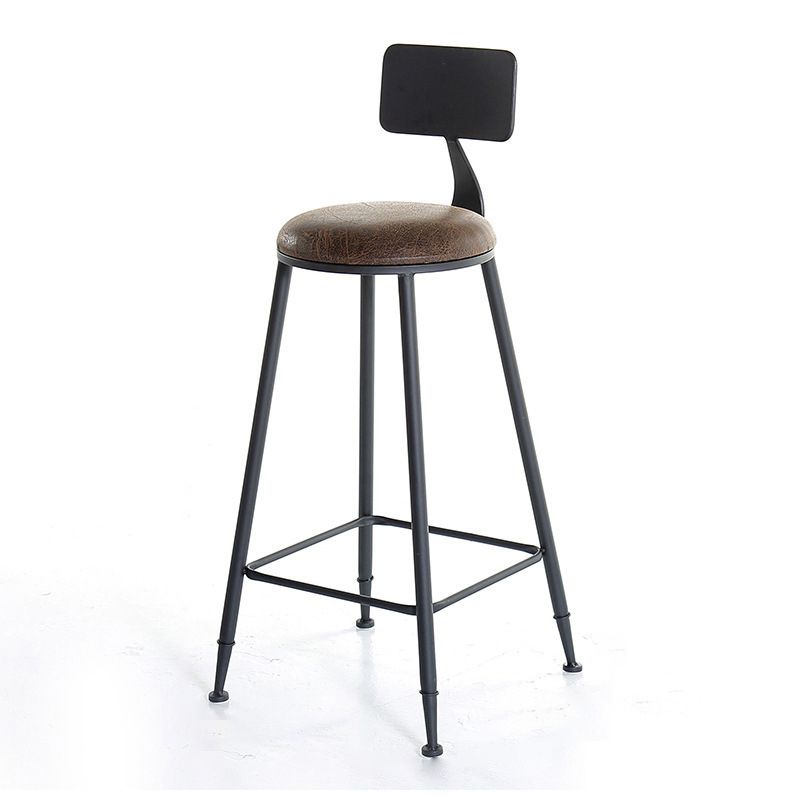 Industrial Bar and Counter Stool Low Back Stool with 4 Metal Legs Clearhalo 'Bar Furniture' 'Bar Stools' 'bar_stools' 'furn' 'furn_bar_stools' 'Furniture' 'furniture_bar_stools' 'Kitchen & Dining Furniture' 1200x1200_a27201f0-9f28-4196-9dfb-63476893e54f