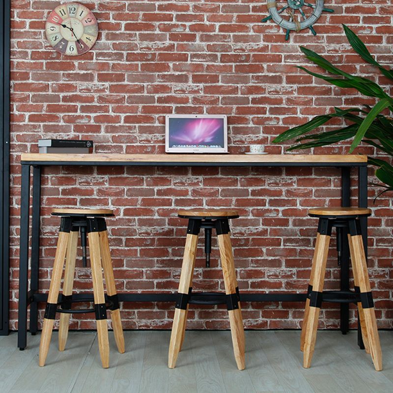 Sgabello da bar regolabile in altezza senza schienale Sgabello da bar industriale in legno massello