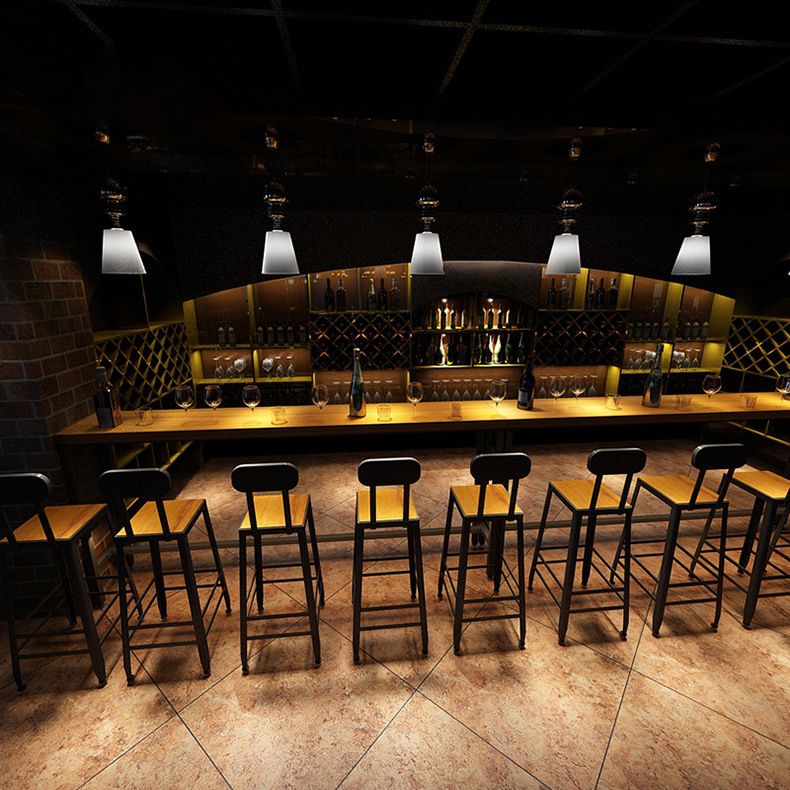 Solid Wood Bar Table Rectangle Industrial Bar Dining Table with Trestle Base Clearhalo 'Bar Furniture' 'Bar Tables' 'bar_tables' 'furn' 'furn_bar_tables' 'Furniture' 'furniture_bar_tables' 'Kitchen & Dining Furniture' 1200x1200_a272d1b4-47aa-48ca-8eda-4115abd3516c
