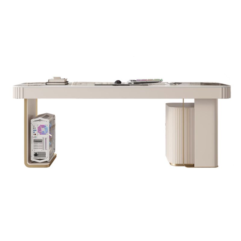 6 cassetti di scrittura di scrittura task desk a forma di rettangolare in bianco per l'ufficio