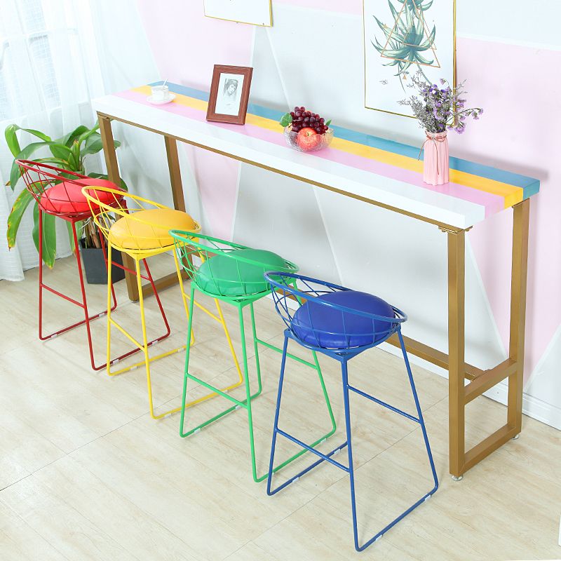 Industrial Wood Bar Table with Rectangle Table Top Trestle Table - 42" H Clearhalo 'Bar Furniture' 'Bar Tables' 'bar_tables' 'furn' 'furn_bar_tables' 'Furniture' 'furniture_bar_tables' 'Kitchen & Dining Furniture' 1200x1200_a27472e7-5fe1-446a-8036-d9b94d42b7d5