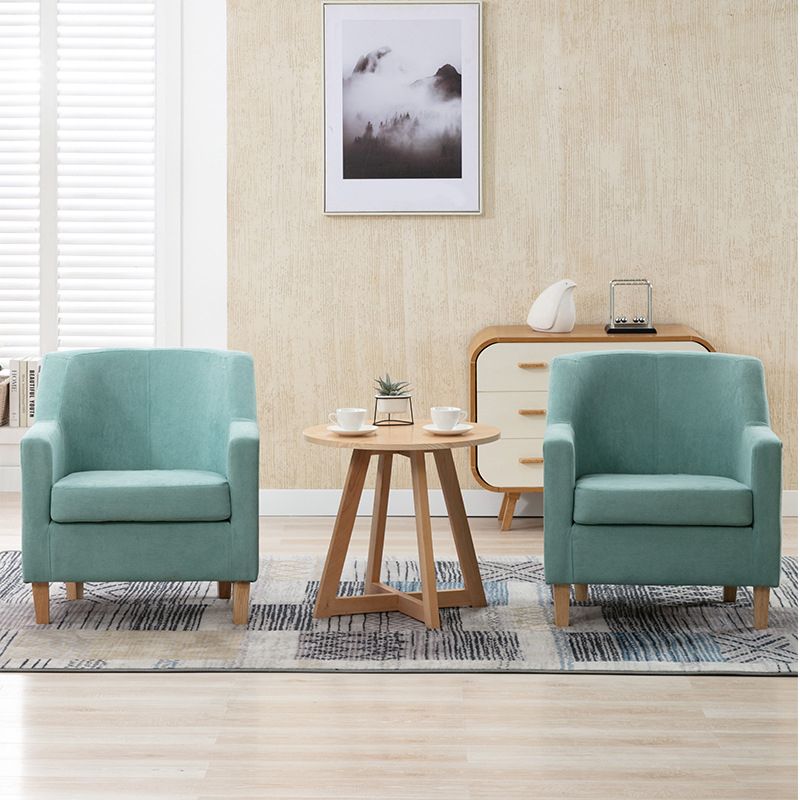 27,55 "W Velvet Arm Chaid Basic 4 jambes Accent Chaise avec dos serré et bras carrés