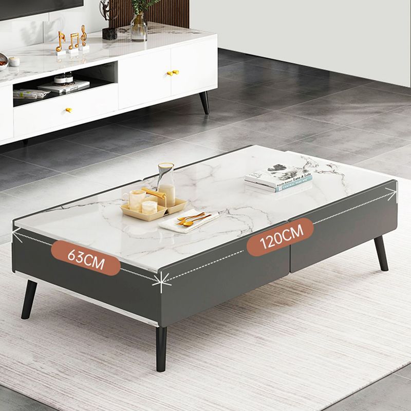 Rectangle Single Coffee Table Four Legs Coffee Table with Storage Clearhalo 'Coffee & Accent Tables' 'Coffee Tables' 'coffee_tables' 'furn' 'furn_coffee_tables' 'Furniture' 'Living Room Furniture' 1200x1200_a2757d8a-6f6c-4378-aacd-70c64f6c2d76