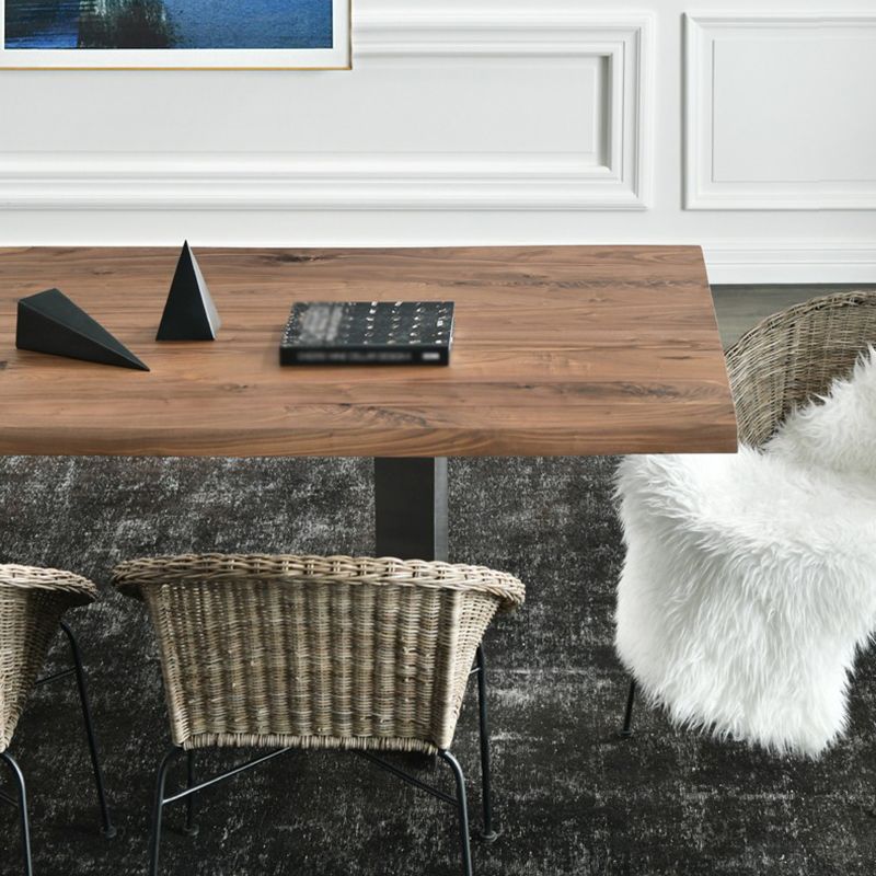 Solid Wood Brown Tone Dining Table Glam Style Double Pedestal Table for Dining Room Clearhalo ' dining_table' 'Dining Tables & Seating' 'Dining Tables' 'furn' 'furn_dining_table' 'Furniture' 'furniture_dining_table' 'Kitchen & Dining Furniture' 'kitchen&dining_furn' 'kitchen' 'kitchen_dining_table' 1200x1200_a276857f-4c40-4ce1-b4bf-3ed182b2e0c6