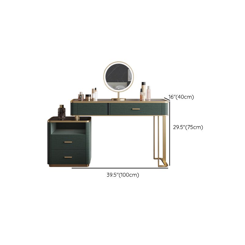 Glas Top Waschtisch 2-Drawer Stuhl Eitelkeit mit Lichternspiegel