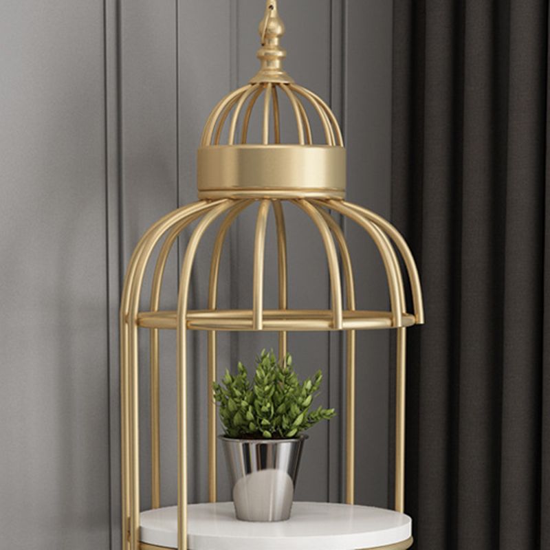 Scaffali di libreria verticale in metallo in metallo glam